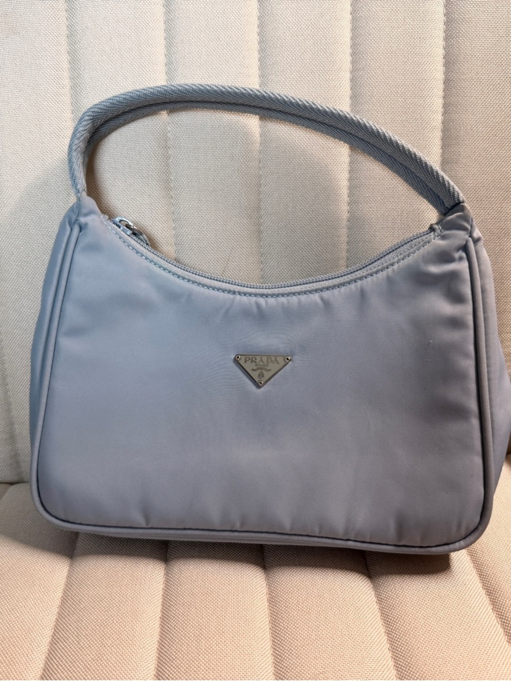 Prada Baby Blue Nylon Tessuto Hobo